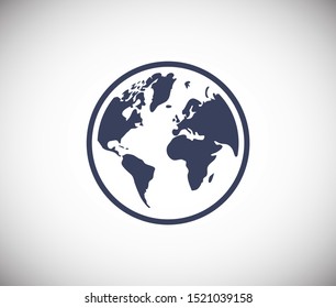  Earth Icon. Globe, Vektorgrafik EPS10. Planet-Konzept