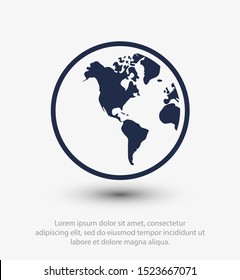 Earth icon. Globe vector illustration EPS10. Planet concept