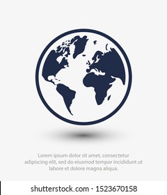 Earth icon. Globe vector illustration EPS10. Planet concept