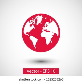 Earth icon. Globe vector illustration EPS10. Planet concept