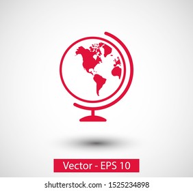 Earth icon. Globe vector illustration EPS10. Planet concept
