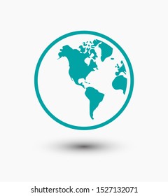 Earth icon. Globe vector illustration EPS10. Planet concept