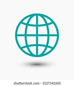Earth icon. Globe vector illustration EPS10. Planet concept