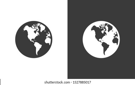 Earth icon. Globe vector illustration EPS10. Planet concept