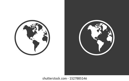 Earth icon. Globe vector illustration EPS10. Planet concept