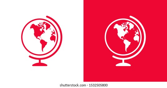 Earth icon. Globe vector illustration EPS10. Planet concept