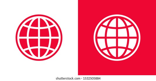 Earth icon. Globe vector illustration EPS10. Planet concept