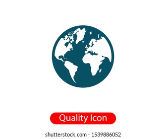 Earth icon. Globe vector illustration EPS10. Planet concept