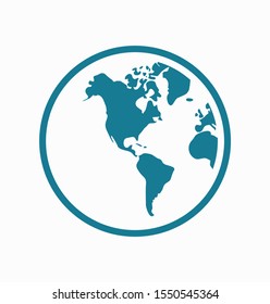 Earth icon. Globe vector illustration EPS10. Planet concept