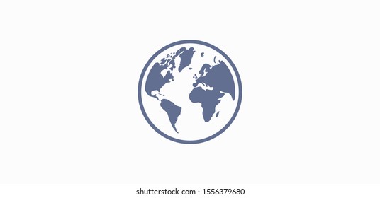 Earth icon. Globe vector illustration EPS10. Planet concept