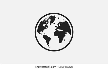 Earth icon. Globe vector illustration EPS10. Planet concept