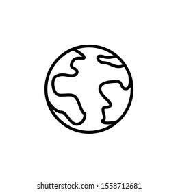 Earth Icon, Globe Vector Illustration isolated on white background