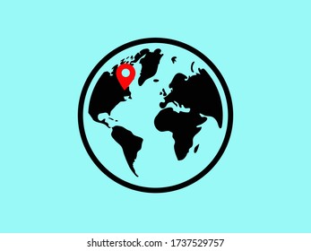 Earth icon. Globe vector illustration EPS10. Planet concept