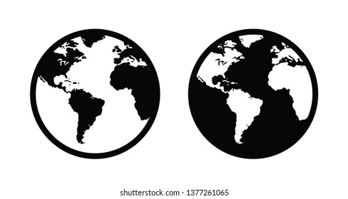 Earth icon. Globe icon. World icon. Flat style - stock vector.