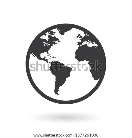 Earth icon. Globe icon. World icon. Flat style - stock vector.