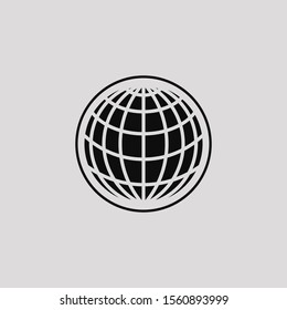 earth icon with a gray background. web icon or globe symbol. vector illustration elements