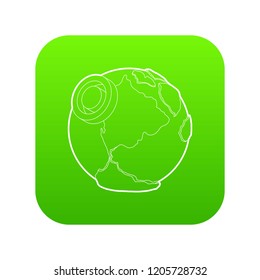Earth icon green vector isolated on white background