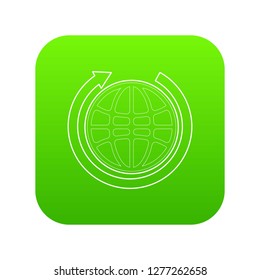 Earth icon green vector isolated on white background