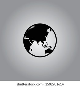 Earth icon illustration on white background
