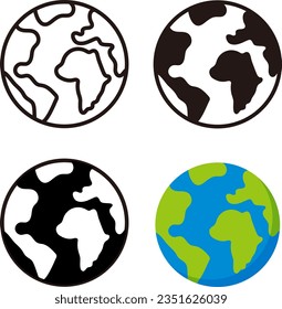 Earth Icon Illustration Set : Vector