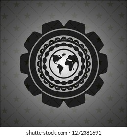 earth icon inside dark badge