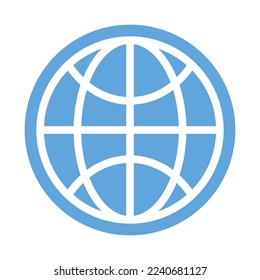 Earth Icon in Internet Web Browser. Vector.