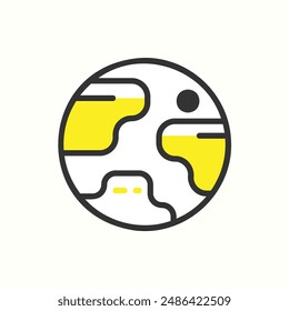 icono de la tierra, aislado icono de color tema de viaje