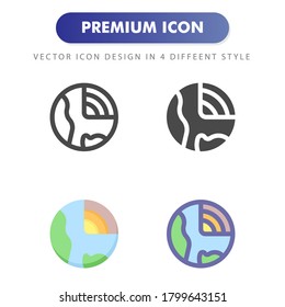 icono de tierra aislado en fondo blanco. para el diseño de su sitio web, logotipo, aplicación, interfaz de usuario. Ilustración gráfica vectorial y trazo editable. EPS 10.