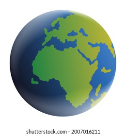 Earth icon isolated. Earth vector illustration. Globe flat design vector illustration for banner, web and infographics. 