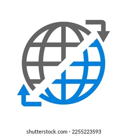 Earth icon for language translation. Foreign language translation. Vector.