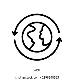 earth icon. Line Art Style Design Isolated On White Background