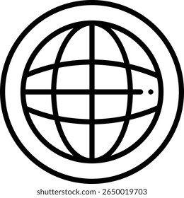 earth icon in line style outline symbol vector illustration
