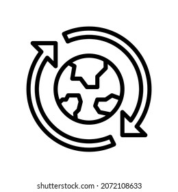 Icono de la Tierra, Icono de estilo de línea ilustración vectorial, Adecuado para sitio web, aplicación móvil, impresión, presentación, infografía y cualquier otro proyecto.