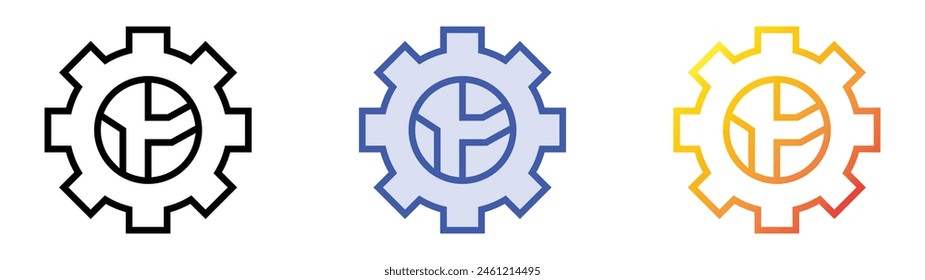 earth icon. Linear, Blue Fill and Gradient Style Design Isolated On White Background