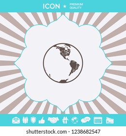 Earth icon. Logo. Graphic elements for your design