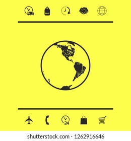 Earth icon. Logo. Graphic elements for your design