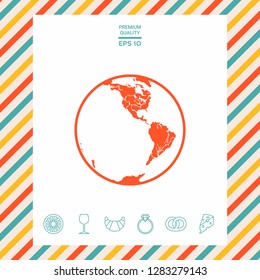 Earth icon. Logo. Graphic elements for your design