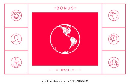 Earth icon. Logo. Graphic elements for your design