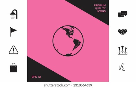Earth icon. Logo. Graphic elements for your design