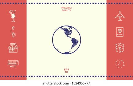 Earth icon. Logo. Graphic elements for your design