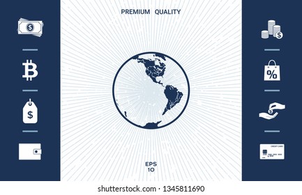 Earth icon. Logo. Graphic elements for your design