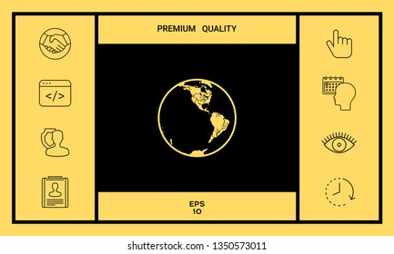 Earth icon. Logo. Graphic elements for your design