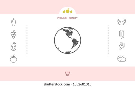 Earth icon. Logo. Graphic elements for your design