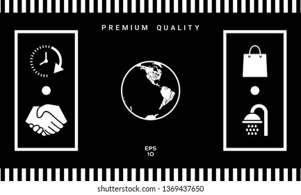 Earth icon. Logo. Graphic elements for your design