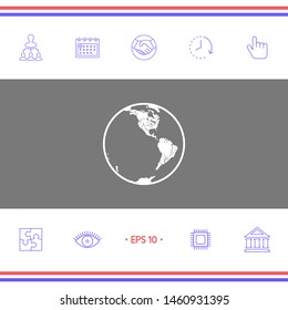 Earth icon. Logo. Graphic elements for your design