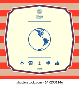 Earth icon. Logo. Graphic elements for your design