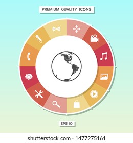 Earth icon. Logo. Graphic elements for your design
