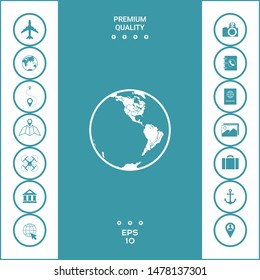 Earth icon. Logo. Graphic elements for your design