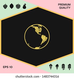Earth icon. Logo. Graphic elements for your design