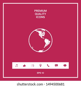 Earth icon. Logo. Graphic elements for your design